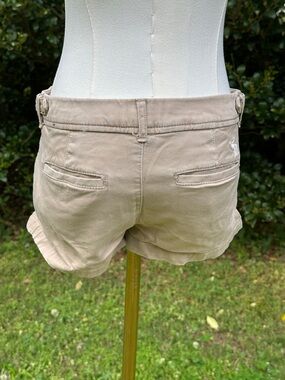 Abercrombie and fitch micro mini shorts khaki tan size 0 Vintage Y2K